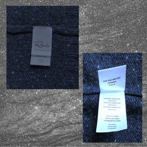 RAILS Blue Wool ALPACA Blend Crew Neck Sweater - Picture 4 of 4